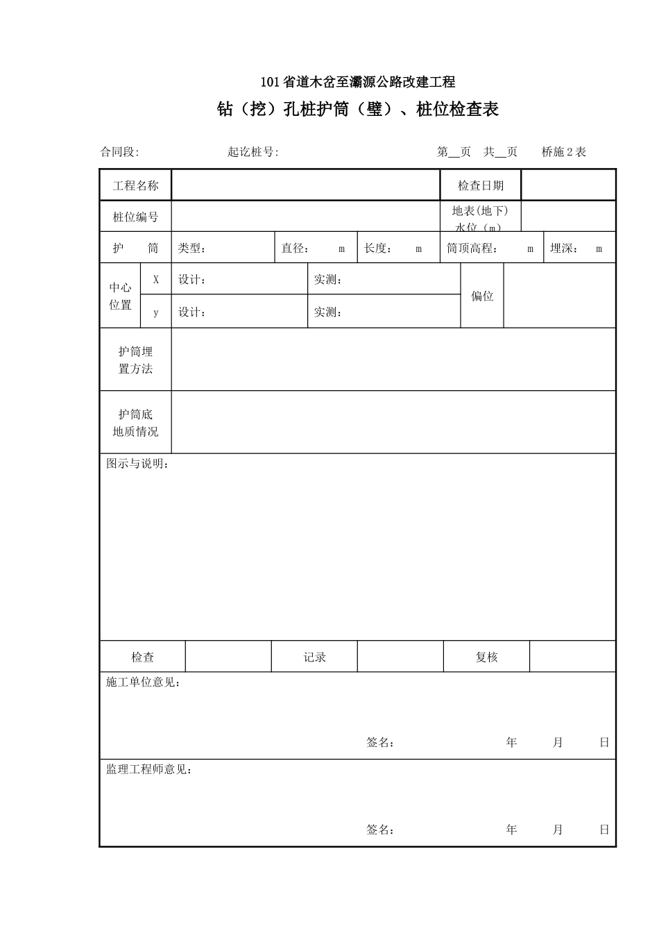 101省道木岔至灞源公路改建工程施工放样记录表_第2页