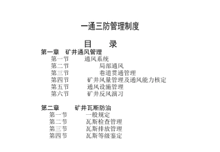 某煤矿一通三防管理制度范本