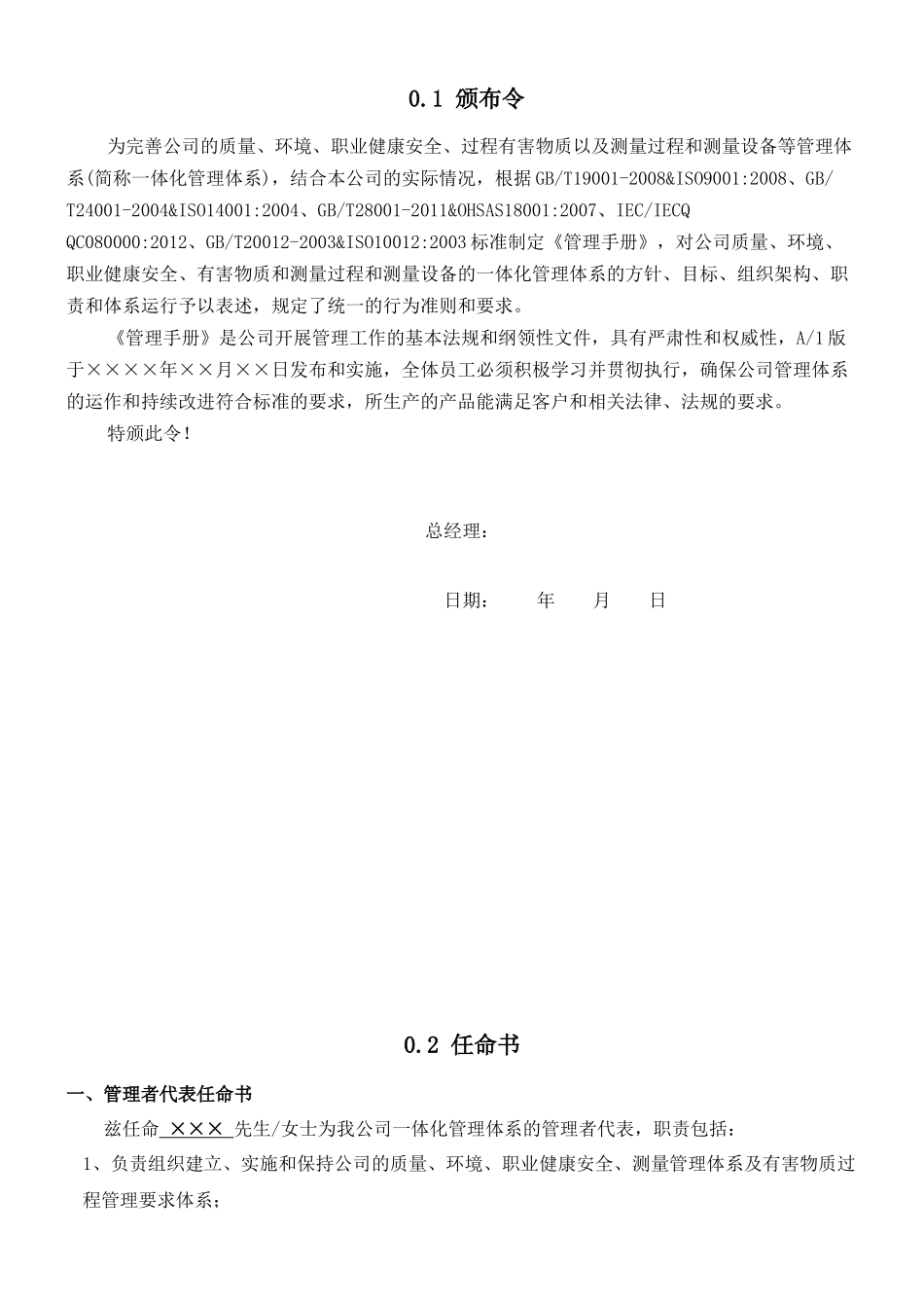 软件工程公司一体化管理手册_第1页
