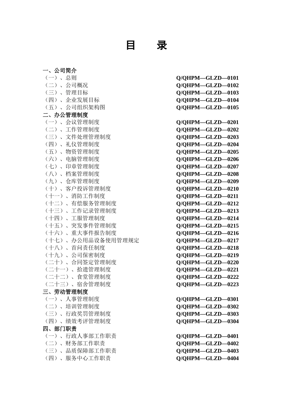 衢州清华物业管理有限公司管理制度汇编_第1页