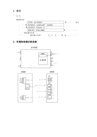 标牌内容型号TYPE：ACVF003CSO
