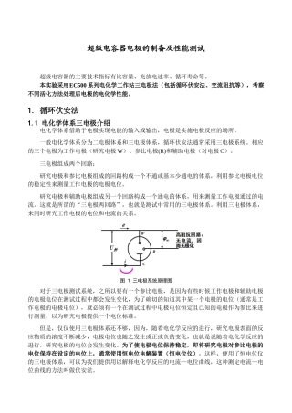 超级电容器电极的制备及性能测试