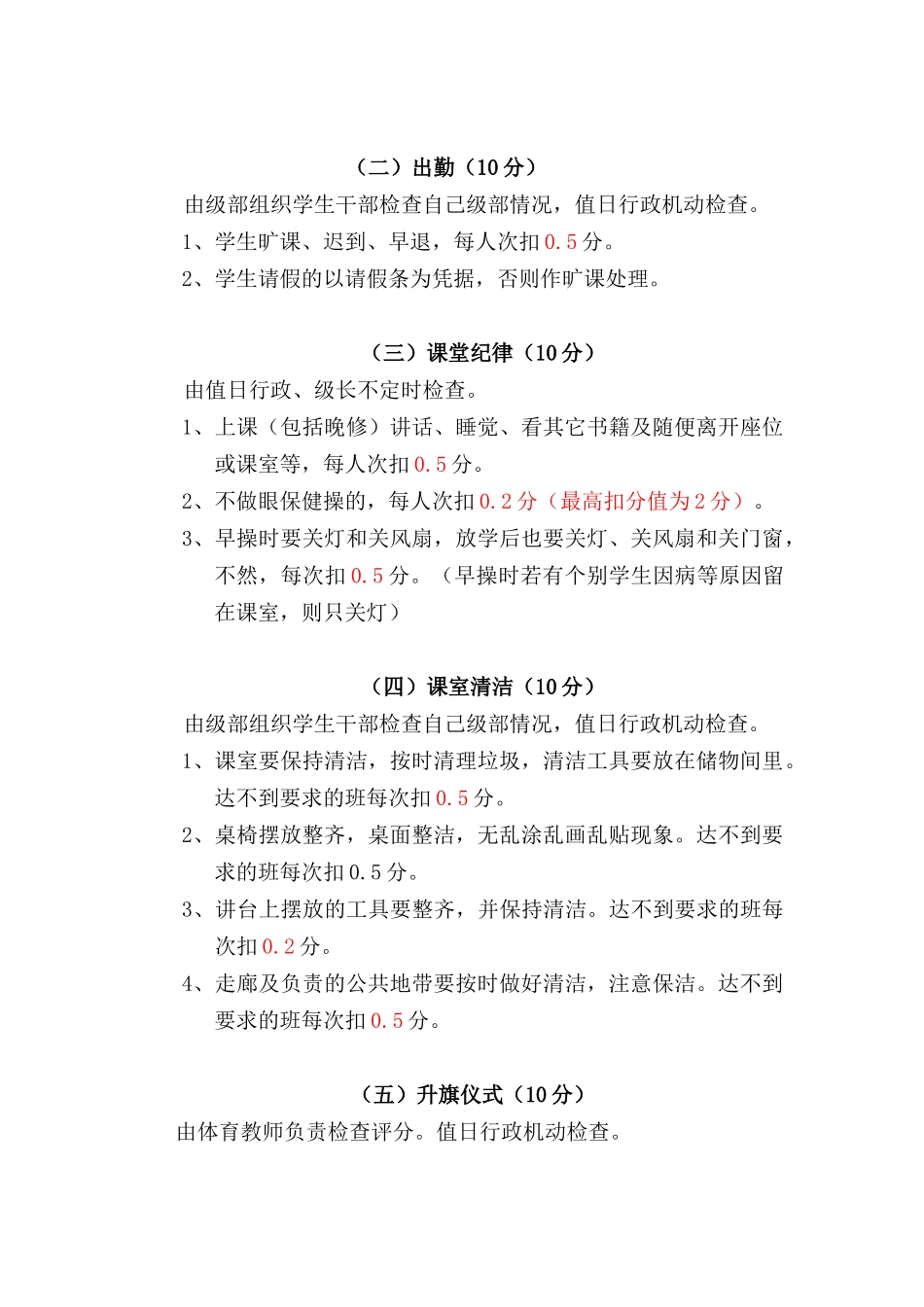 万江中学文明班级评比制度_第3页