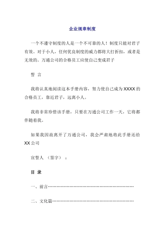 万通公司规章制度