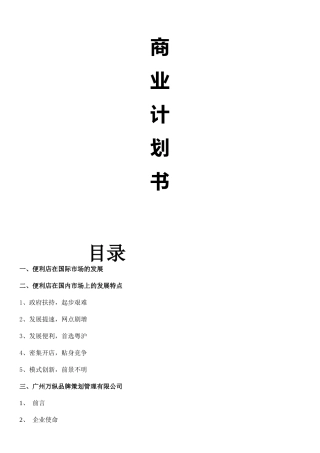 万纵商业计划书