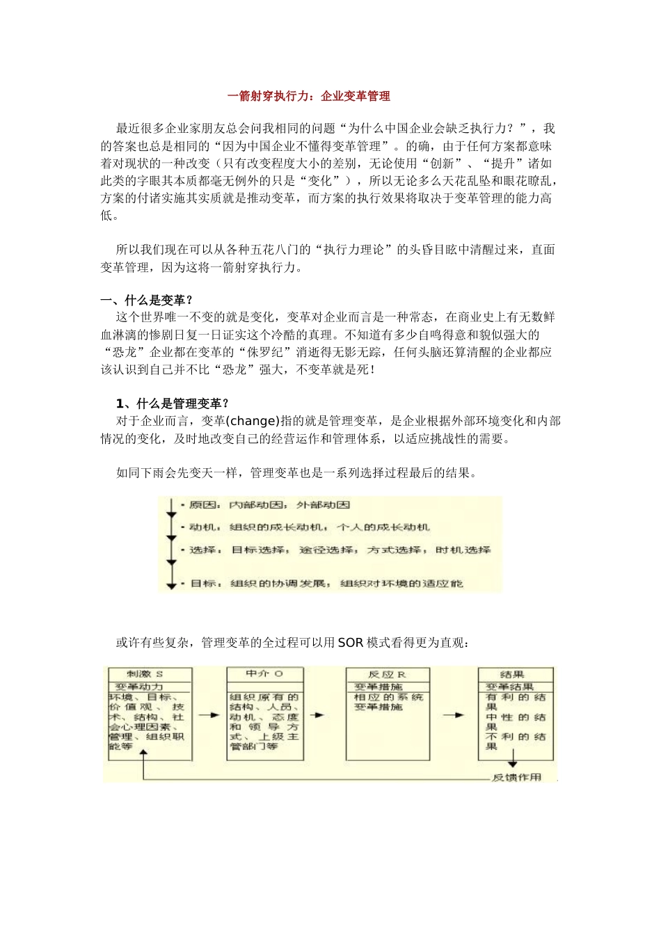 一箭射穿执行力：企业变革管理_第1页