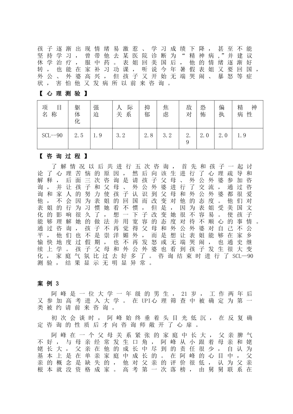 一例大学生心理障碍咨询案例报告_第3页