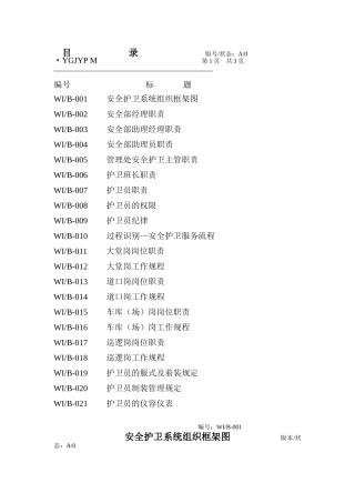 物业管理有限公司安全护卫工作手册