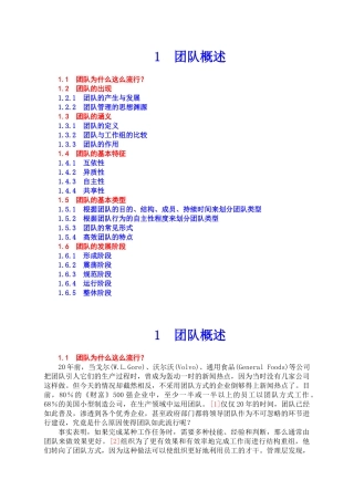 团队概述讲课培训讲义