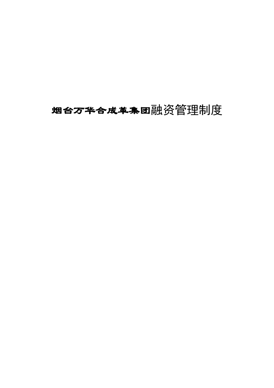 烟台万华合成革集团融资管理制度_第1页