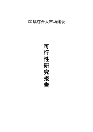 镇综合大市场建设项目可研报告