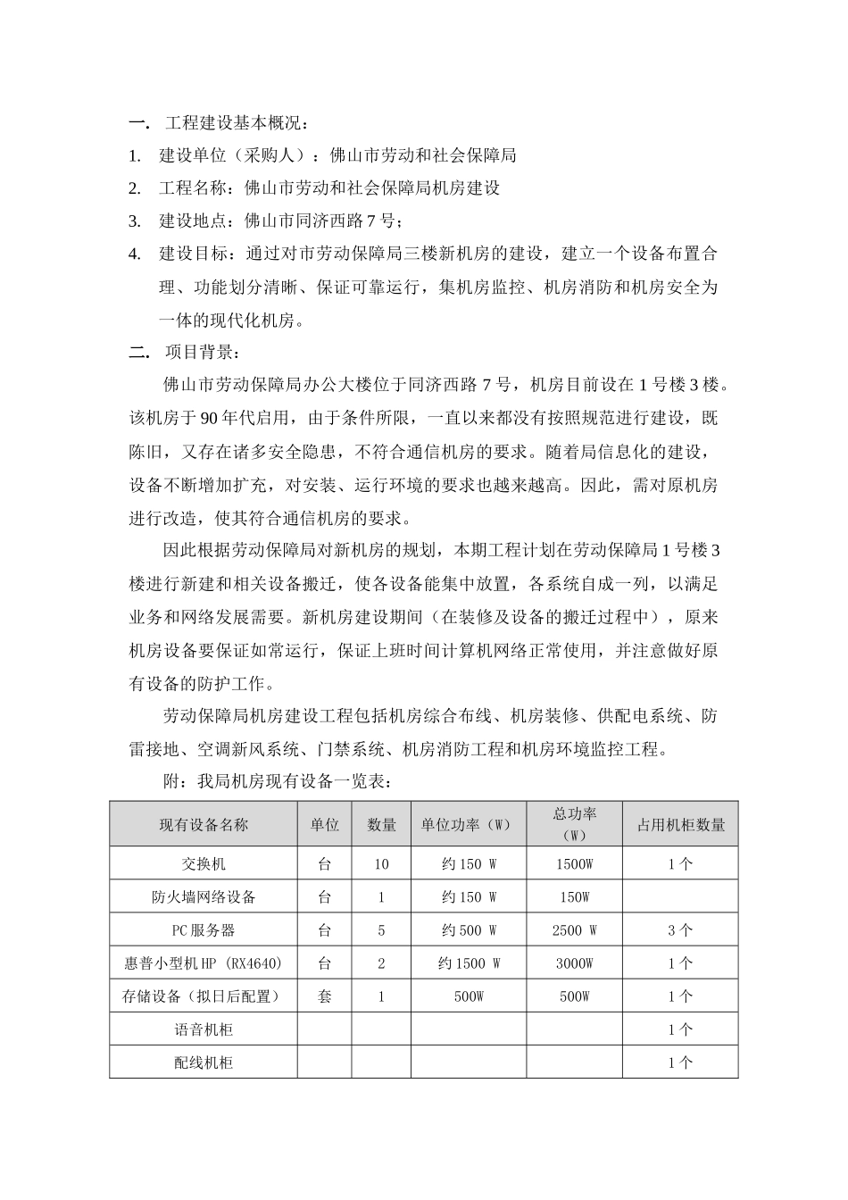 佛山市劳动和社会保障局机房建设施工组织设计_第1页
