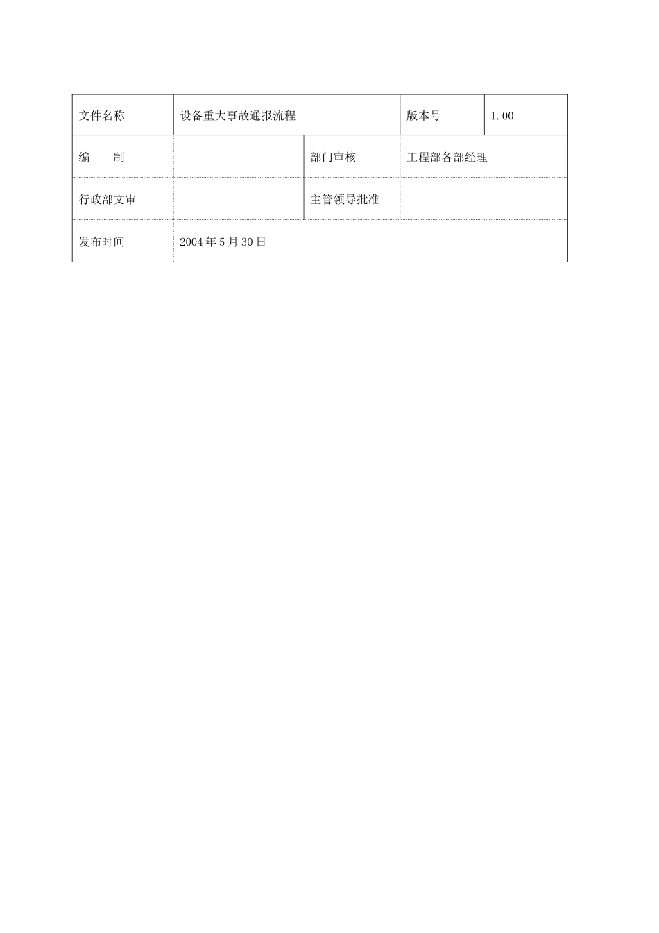 公司文件（工程类）设备重大事故通报流程_第2页