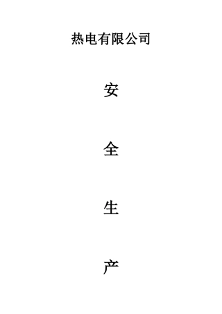 热电有限公司电厂安全生产管理制度