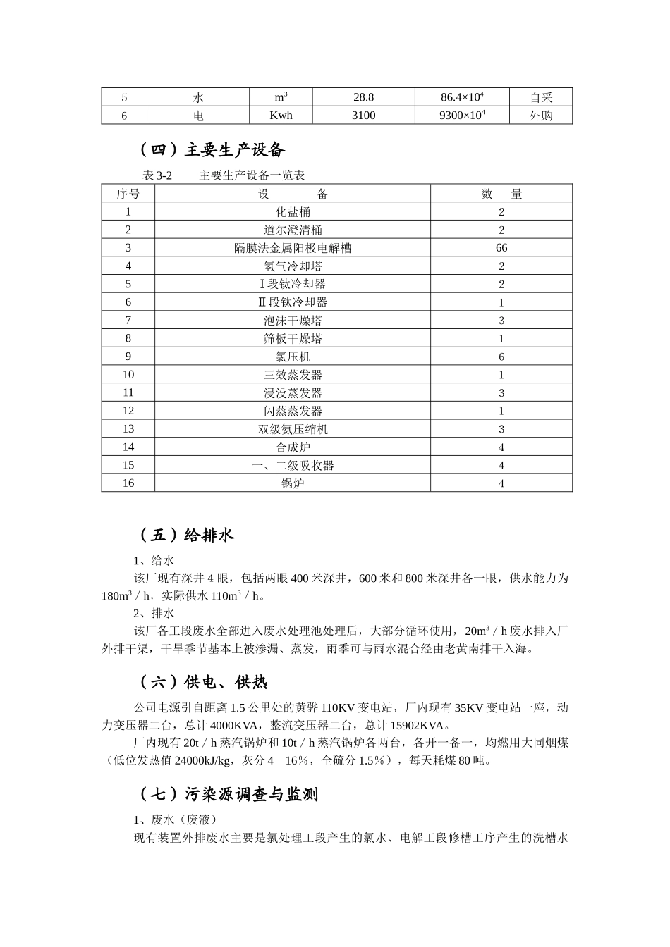 烧碱30000t／a，液氯18000t／a，盐酸21000t／a1万吨年单极式离子膜烧碱新技术开发项目环境影响报告书_第3页