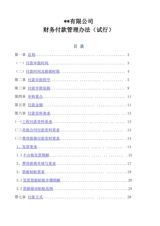 有限公司财务付款管理办法(试行)