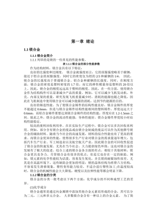 镁合金材料分析研究及其应用   材料学管理专业
