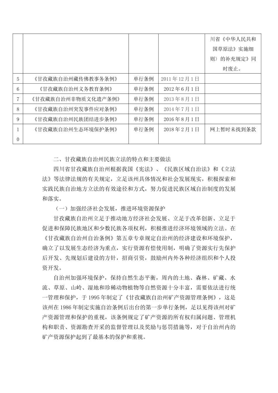 民族自治地方立法现状及问题思考分析研究——以四川甘孜藏族自治州为例  法学管理专业_第2页