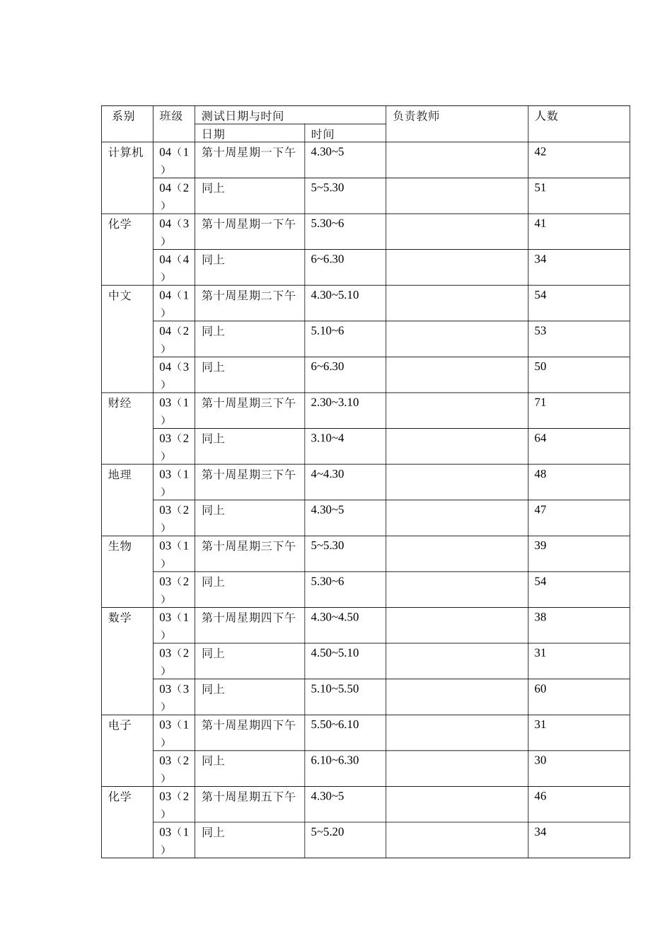 本科体质健康测试日期和时间安排_第1页