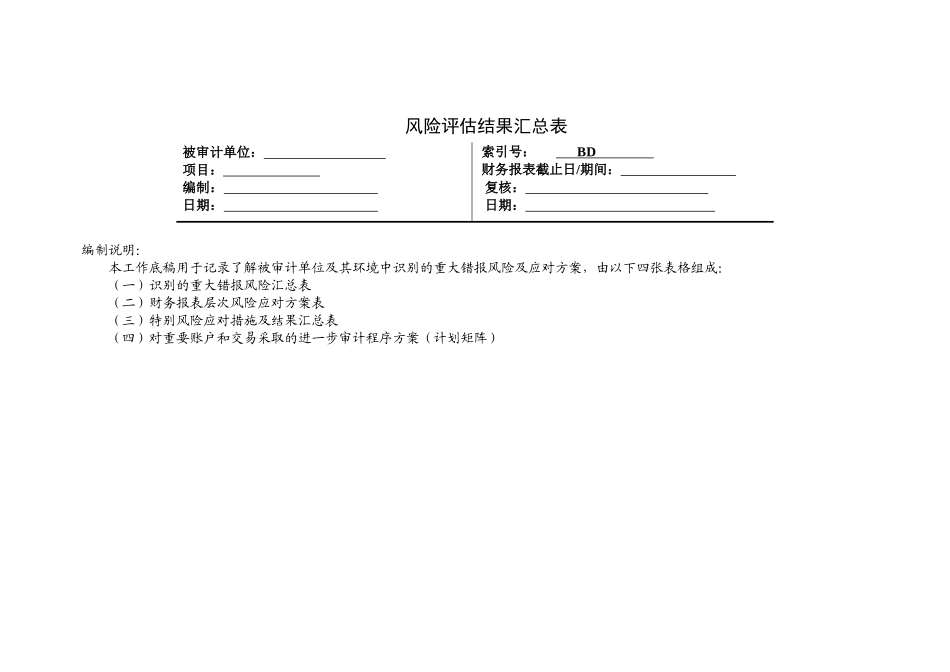 风险评估结果汇总表_第1页