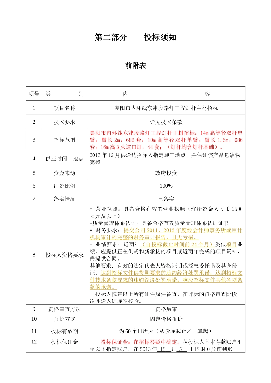 路灯工程灯杆主材招标采购资料_第3页