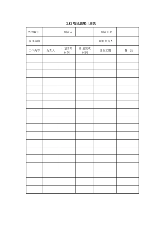 项目进度计划表