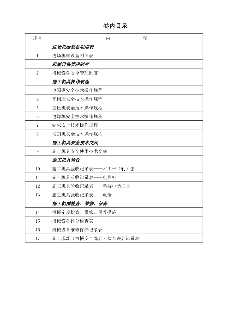 装修工程项目施工机具_第1页