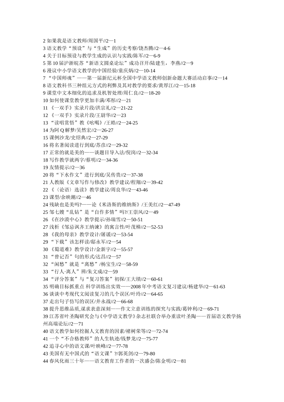 《中学语文教学》2008年第1～12期目录_第2页