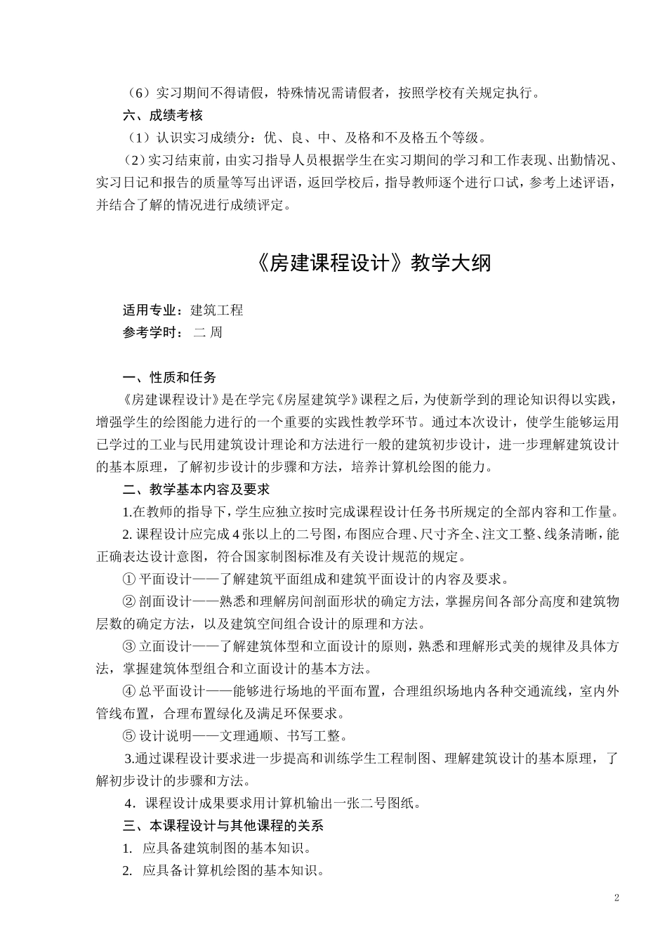 《专业认识实习》教学大纲_第2页