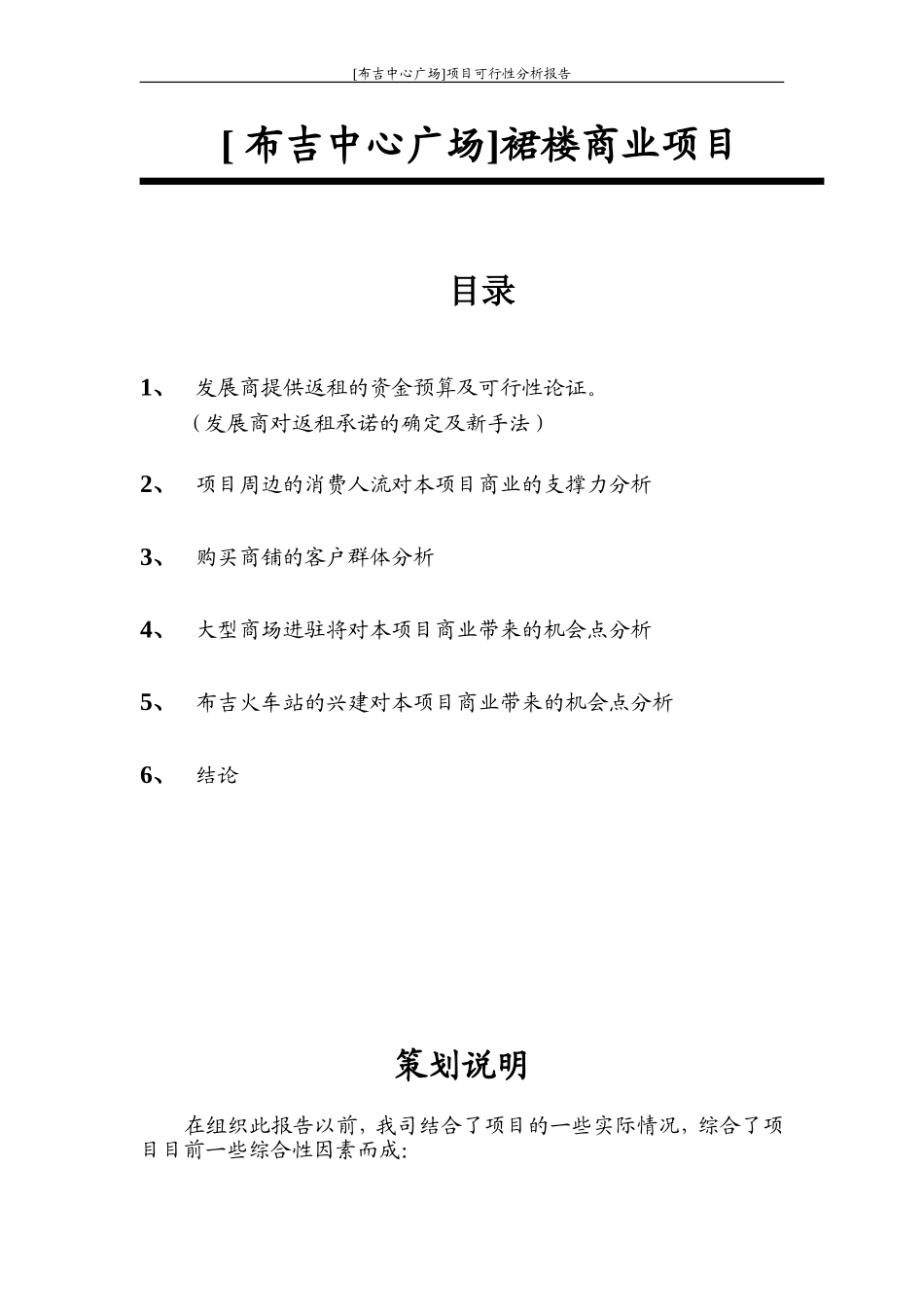 布吉中心广场裙楼商业项目可行性分析报告_第2页
