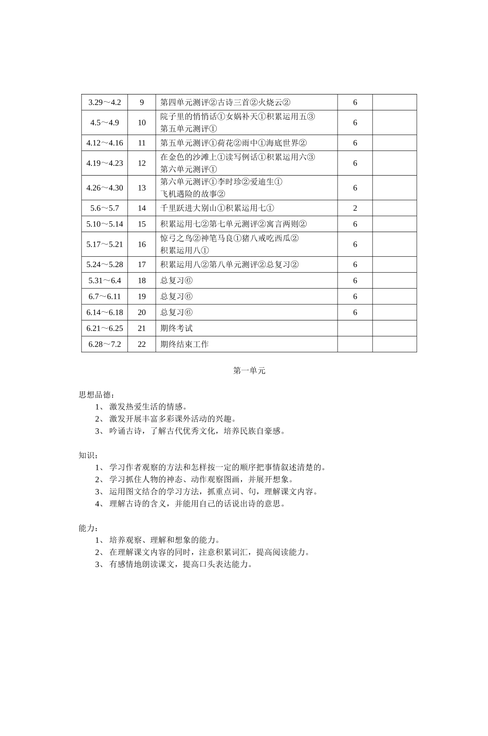 德育目标教学计划_第2页