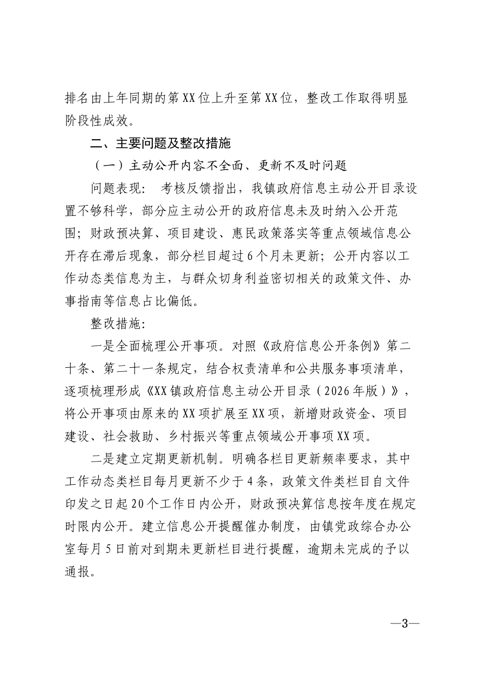 2026年乡镇政府信息公开工作整改报告模版_第3页