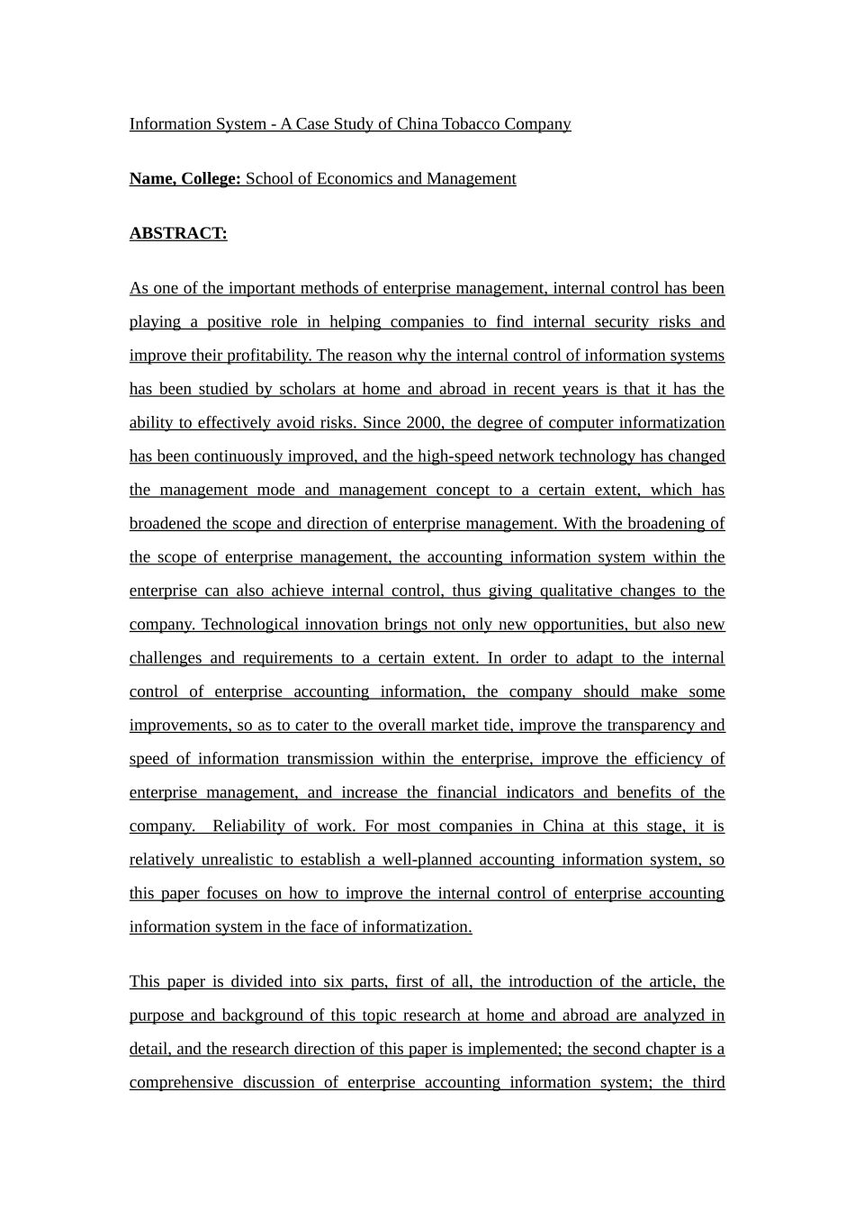 企业会计信息系统内部控制改进研究分析——以中国烟草公司为例  计算机科学与技术专业_第2页