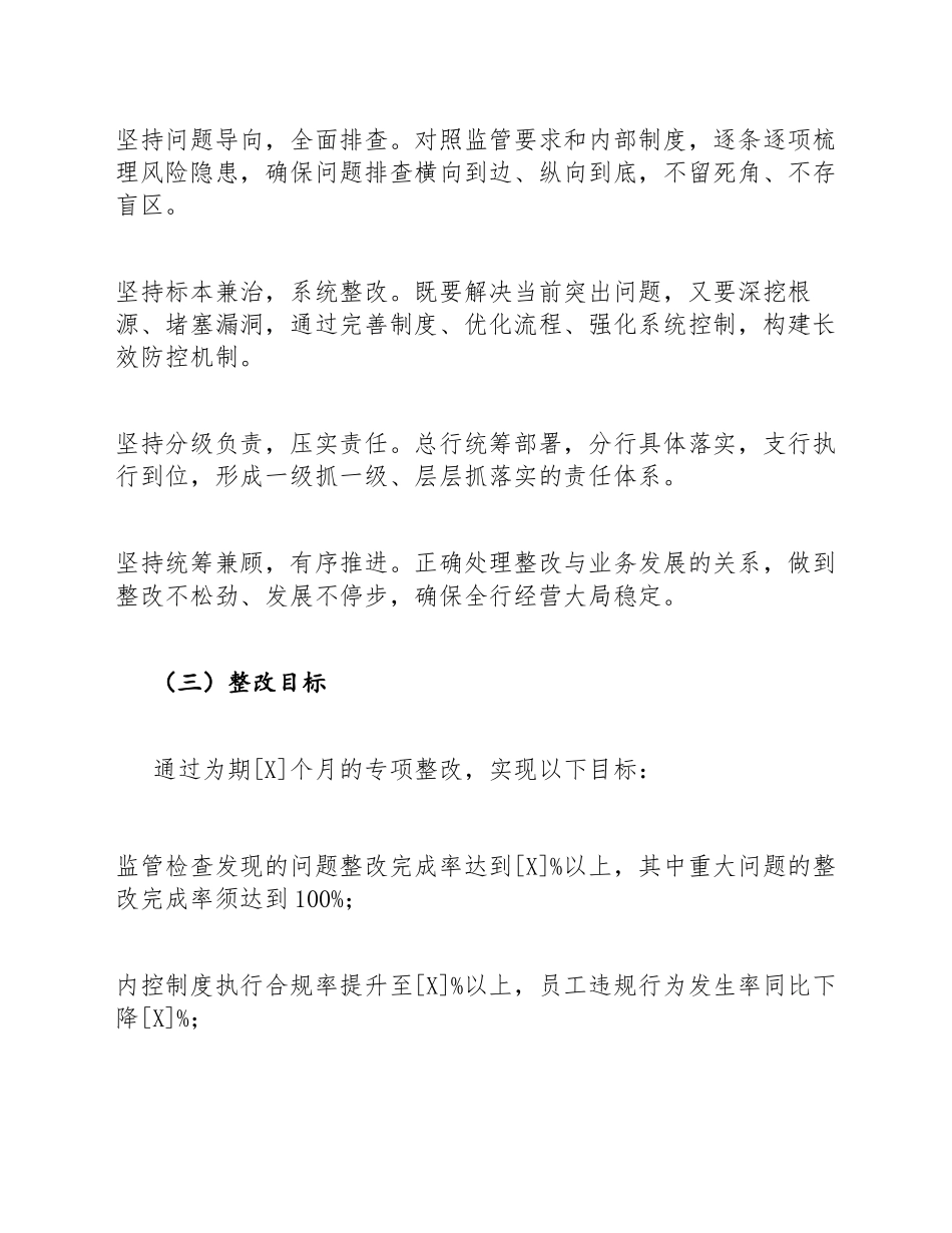 2026年商业银行合规经营专项整改工作方案模版_第2页