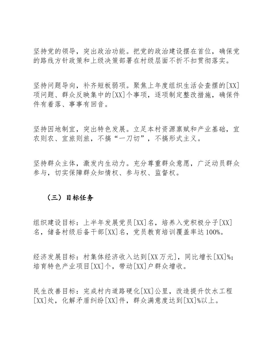 2026年村党支部上半年工作计划模版_第2页