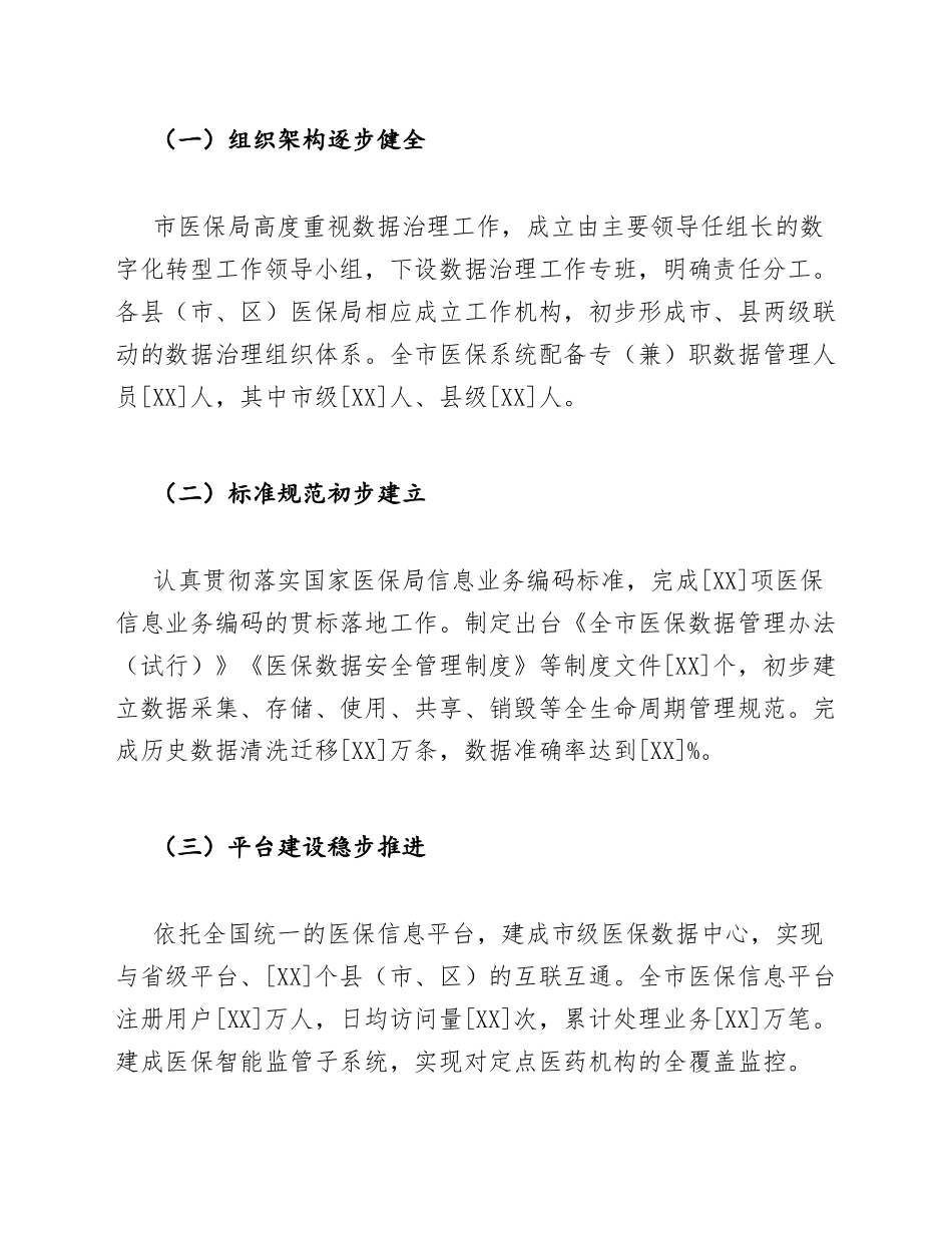 医保局数字政府背景下医保数据治理调研报告模版_第3页