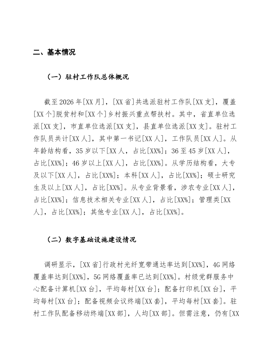 乡村振兴中驻村工作队数字治理能力调研报告模版_第3页
