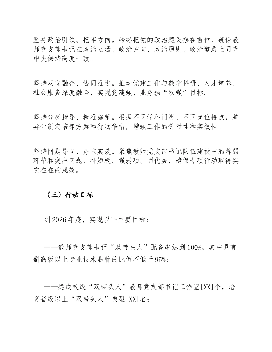 高校双带头人教师党支部书记强国行专项行动实施方案模版_第2页