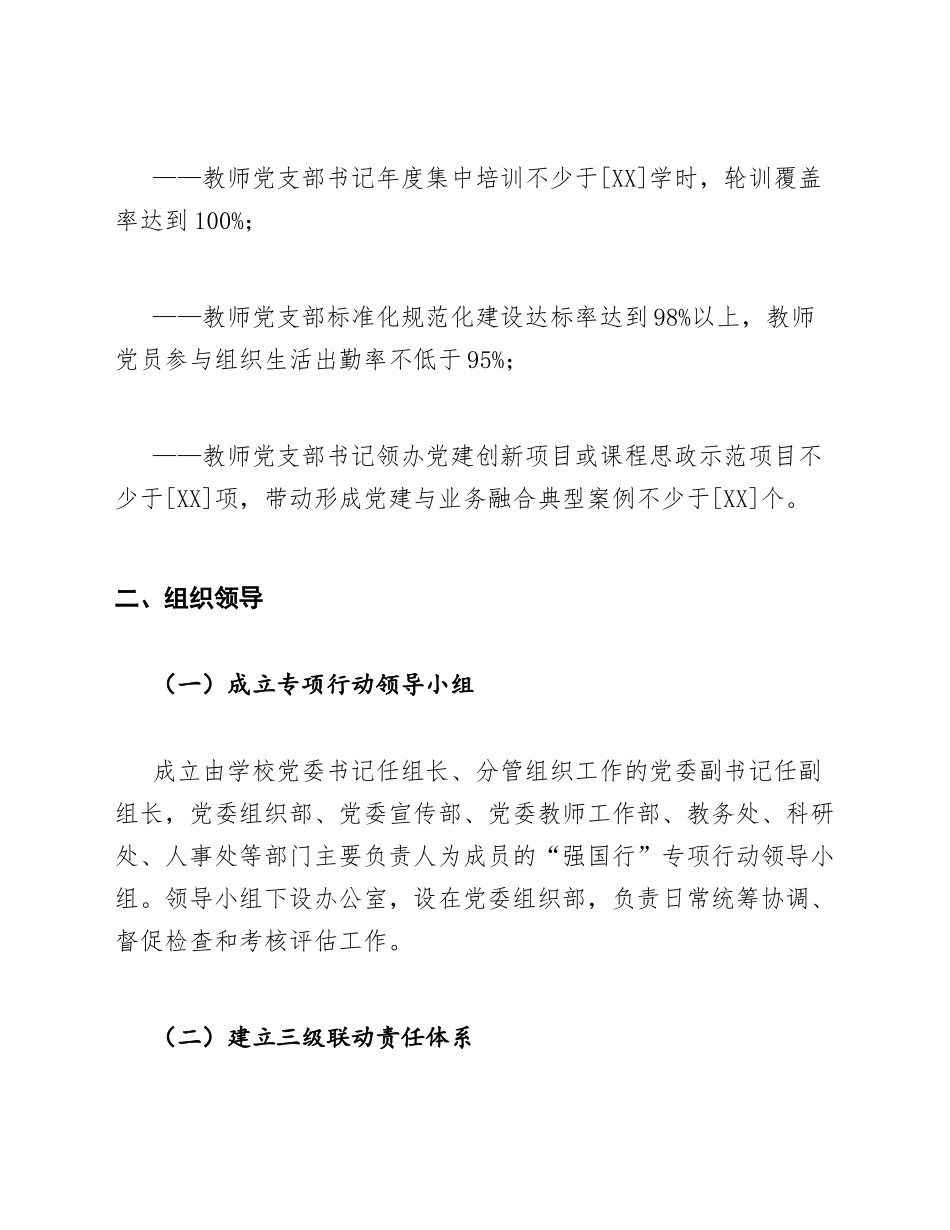 高校双带头人教师党支部书记强国行专项行动实施方案模版_第3页