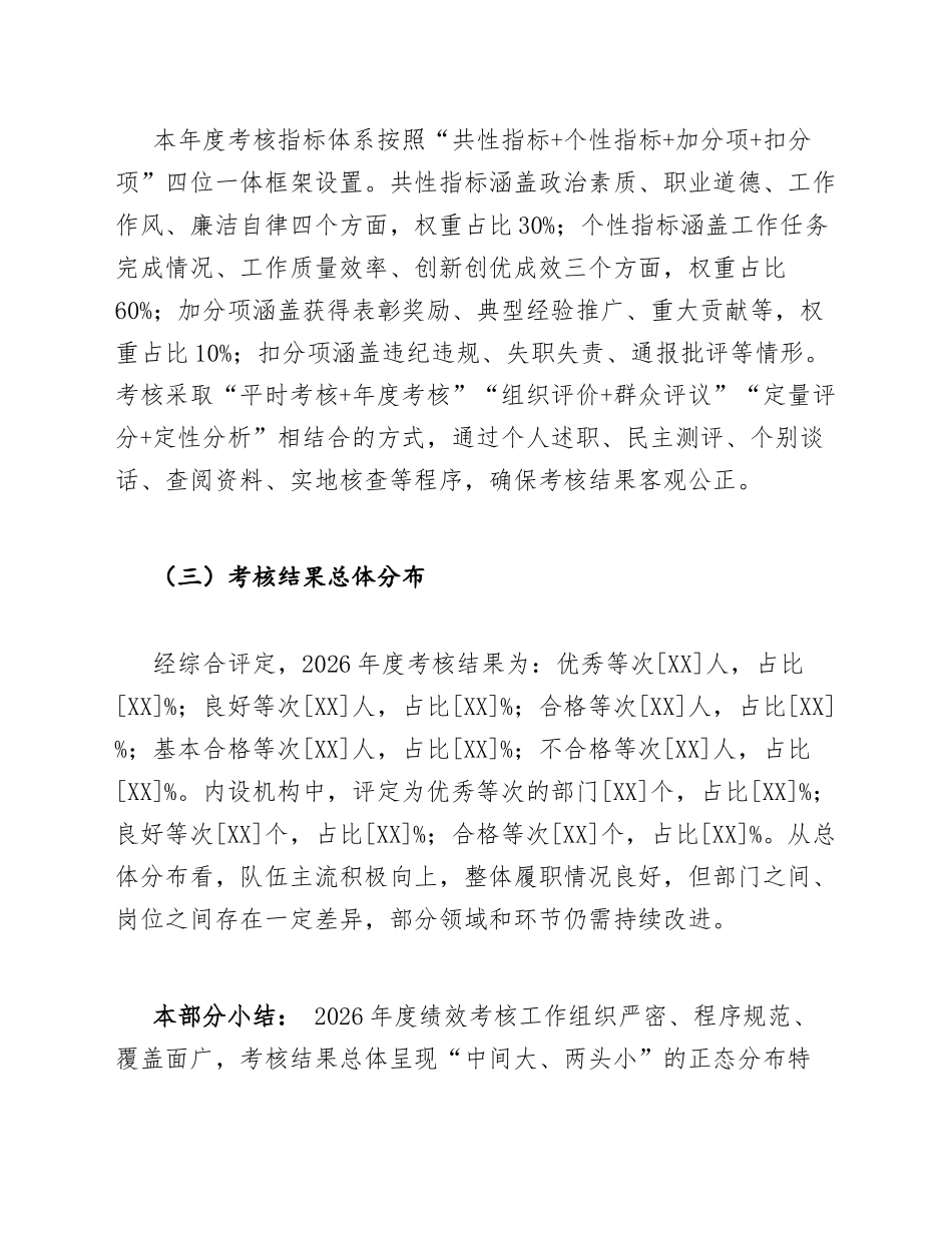 2026年度单位年度绩效考核结果分析报告模版_第2页