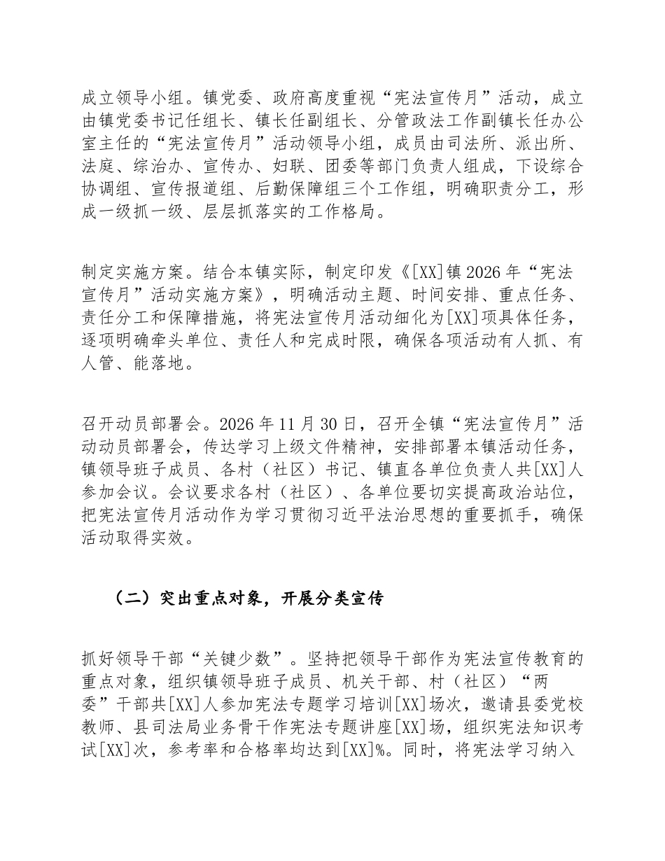 2026年乡镇“宪法宣传月”活动工作总结模版_第2页
