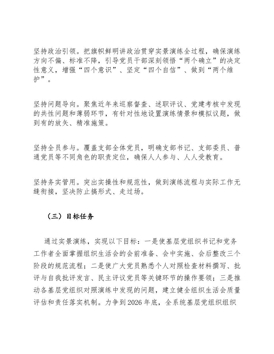 2026年基层党组织年度生活会实景演练方案模版_第2页