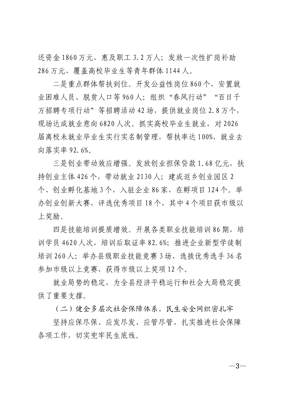2026年县直部门工作总结及下一步计划模版_第3页